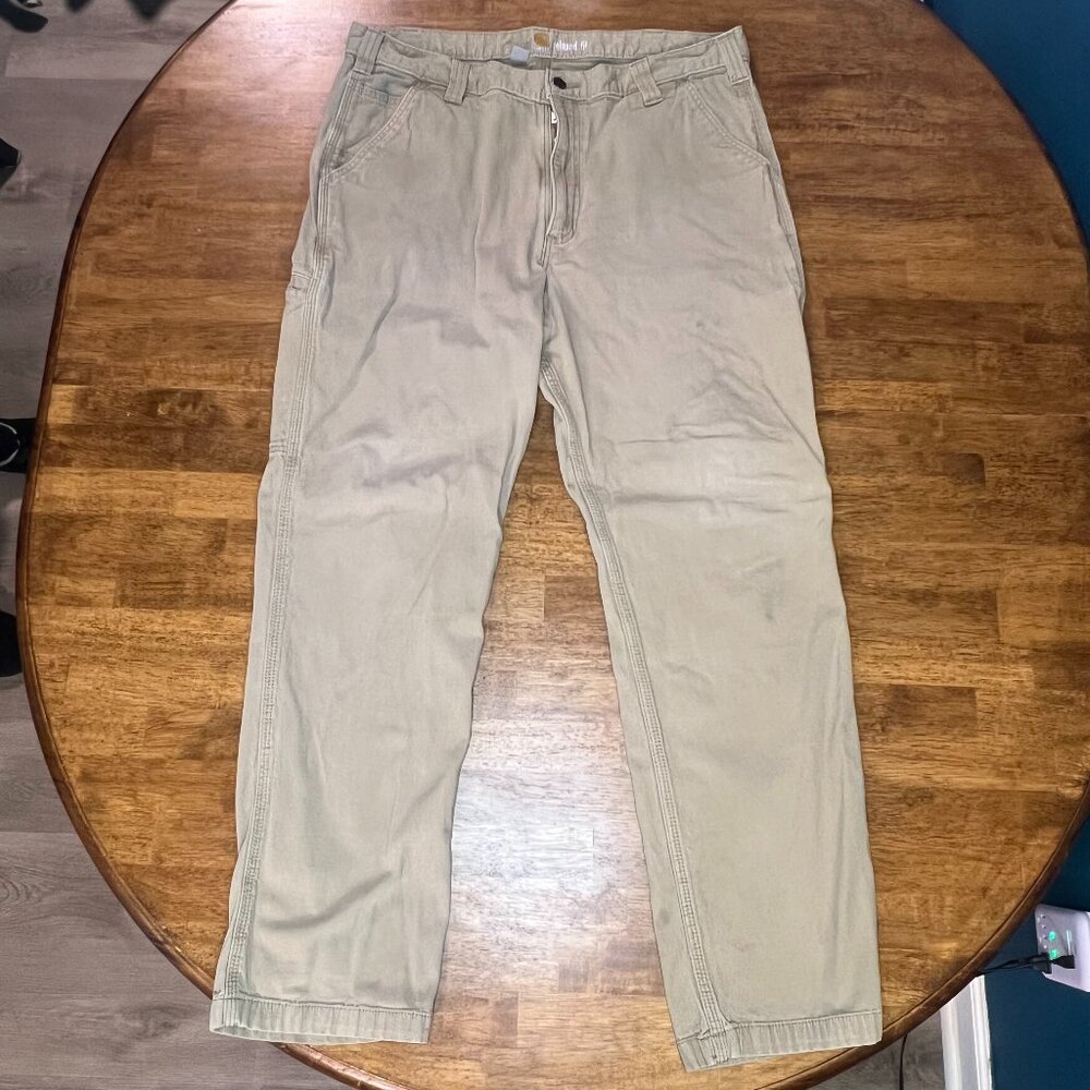 Gorpcore Grunge Distressed Carhartt Cargo Relaxed Fit Khaki pants 38x32
